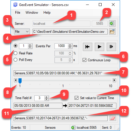 GeoEvent Simulator components