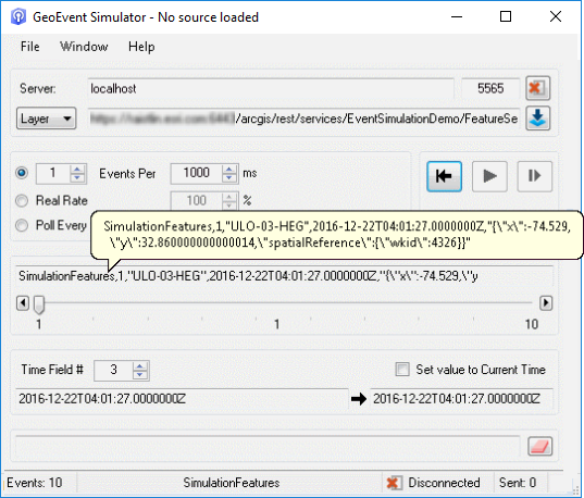 GeoEvent Simulator event record example
