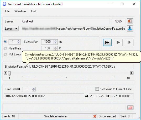 GeoEvent Simulator event record representation