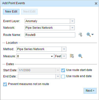 Add Point Events widget Add Point Events widget