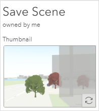 Thumbnail example in the Save Scene window Thumbnail example in the Save Scene window