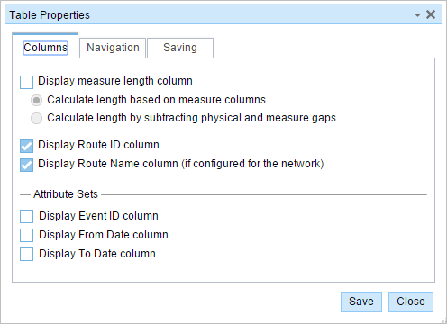 Columns tab Columns tab